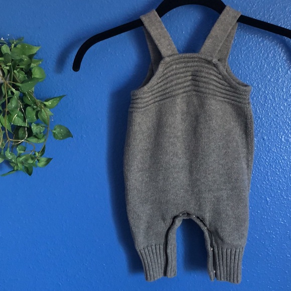 Hanna Andersson Organic Cotton Sweater Knit Overalls. Gray, Size 0-3 Months. EUC - Picture 3 of 13